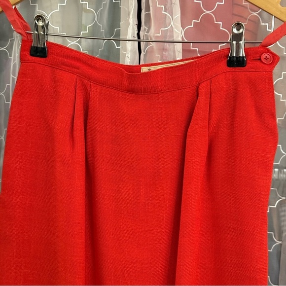Peabody House Vintage Ruffle Red Suit Skirt Set 7/8 - Picture 10 of 14